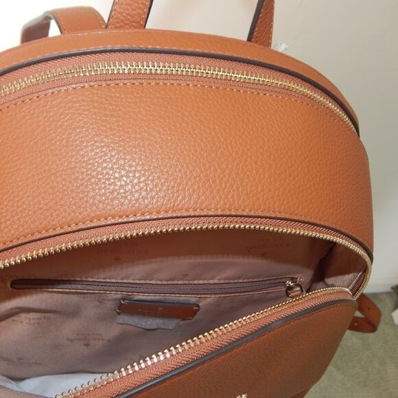 NWT Kate Spade New York LENA Leather Zipper Closure Top Handle Brown Backpack - Picture 13 of 13